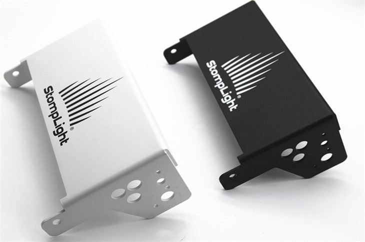 Anodized aluminum sheet metal plates in black and silver finish