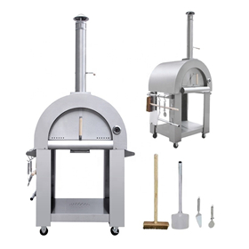 Outdoor Full Stainless Steel Mobile Wood Burning Pizza Oven