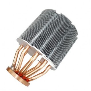 Large heatpipe heat sink with dense fin stack