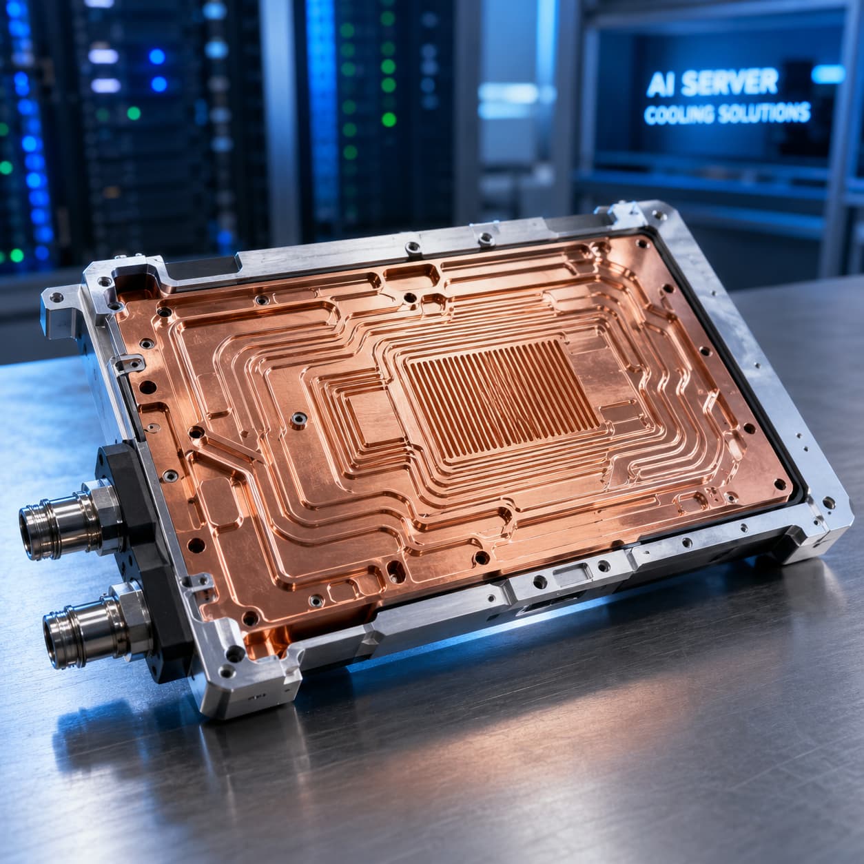 AI server copper liquid cooling plate