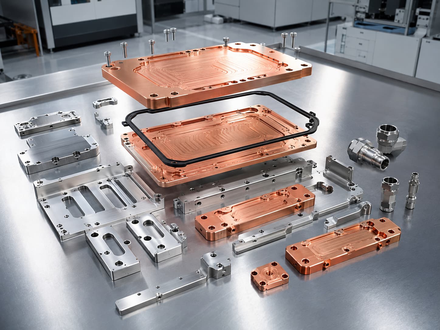 CNC copper cold plate machining