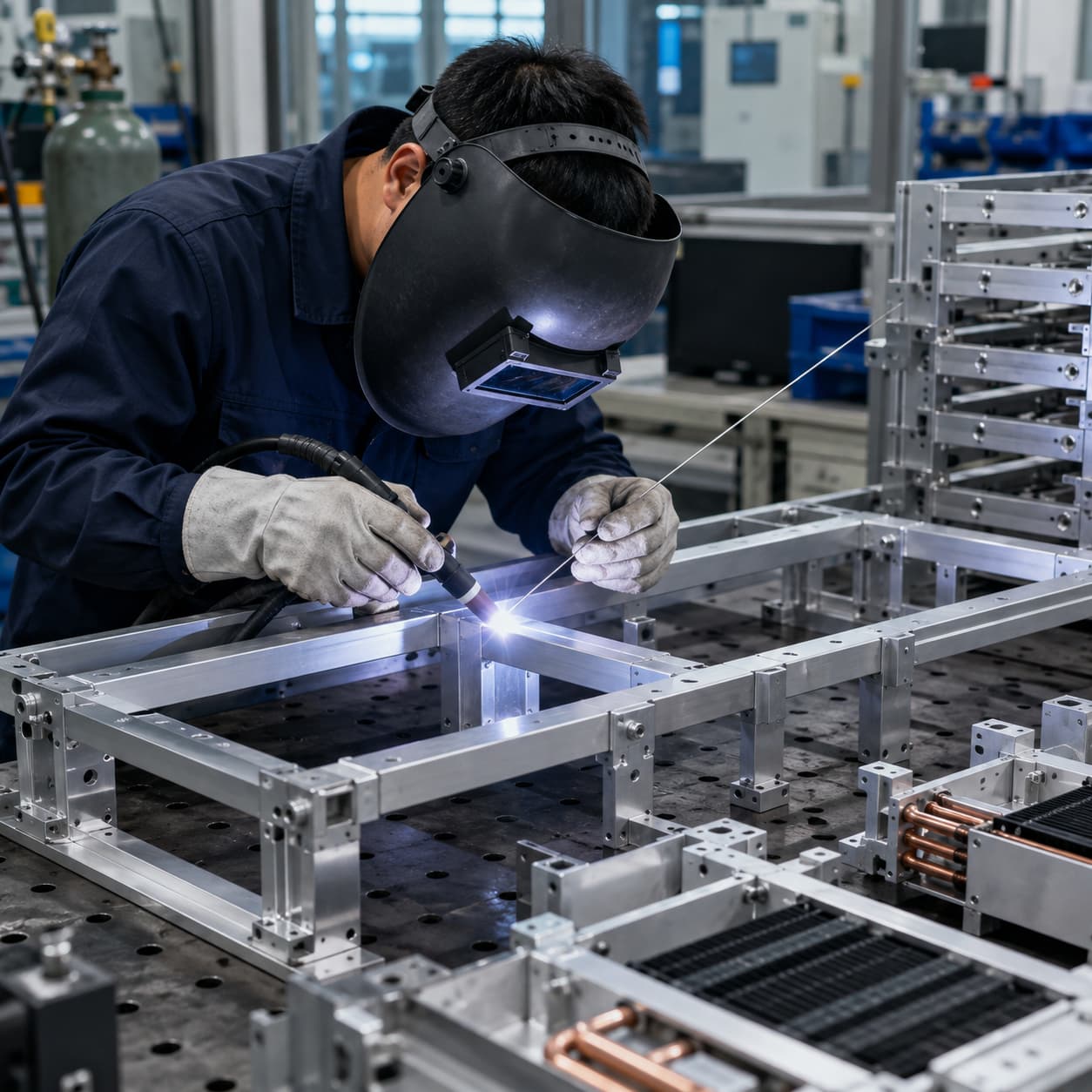 Industrial welding fabrication process