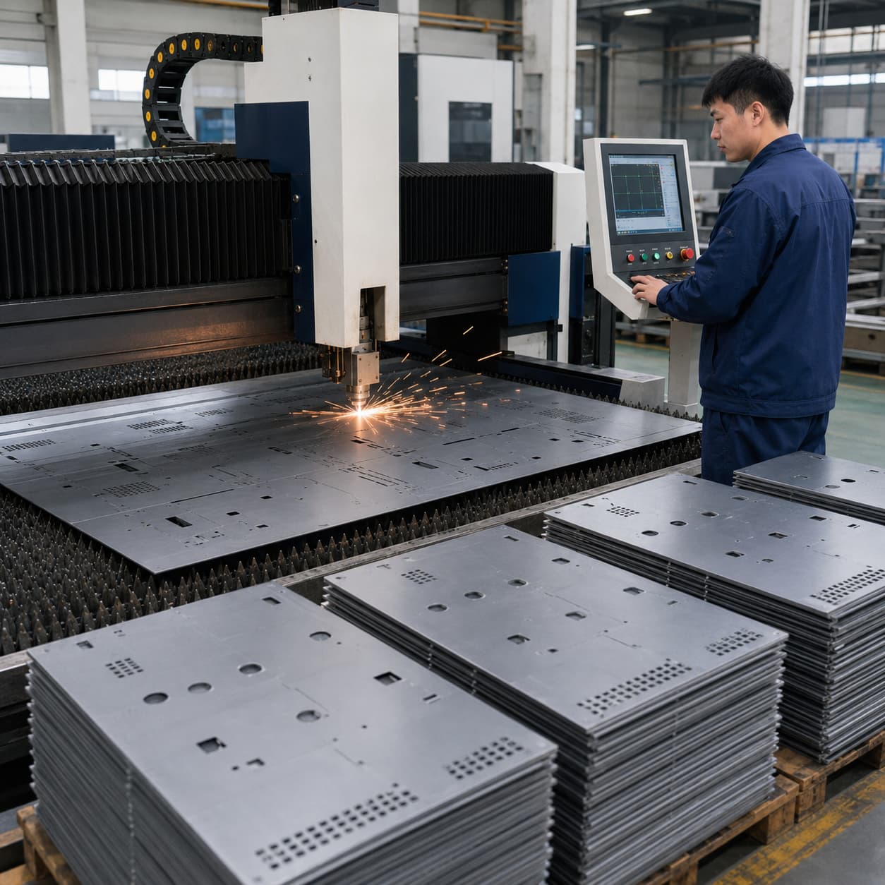 Laser cutting sheet metal parts