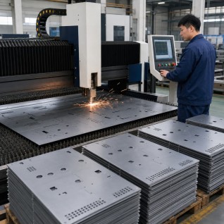 Fabricated industrial enclosure part
