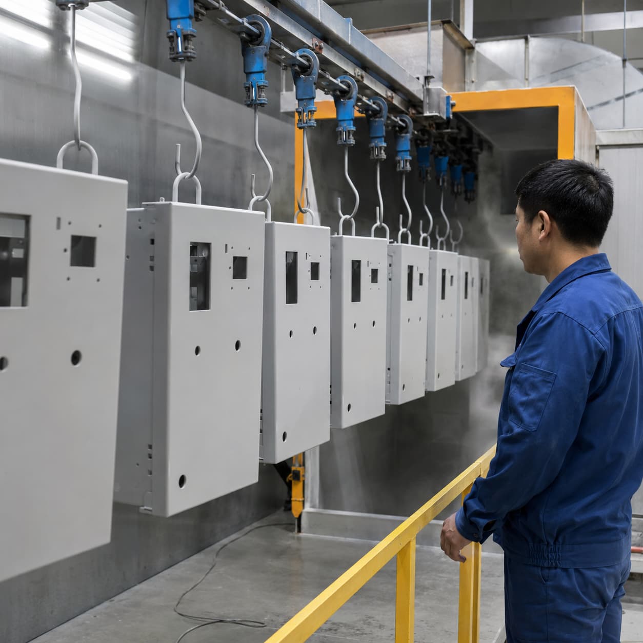 Powder coating custom sheet metal enclosures