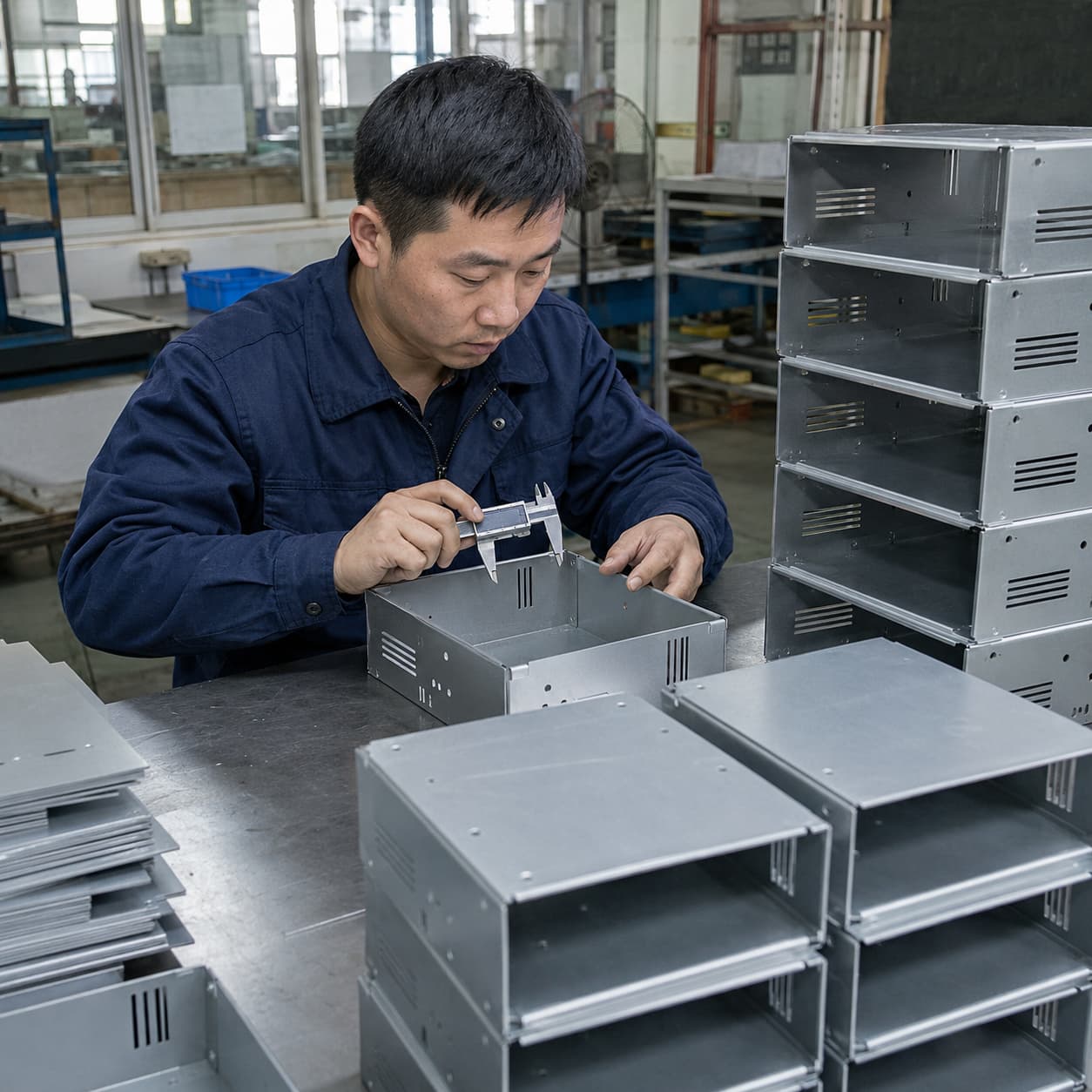 Dimensional inspection of custom sheet metal enclosure