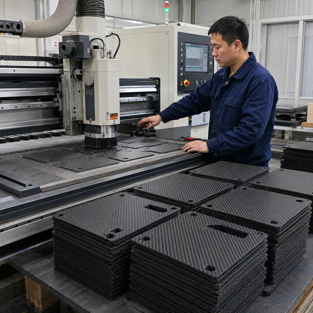 Carbon fiber component machining and finishing