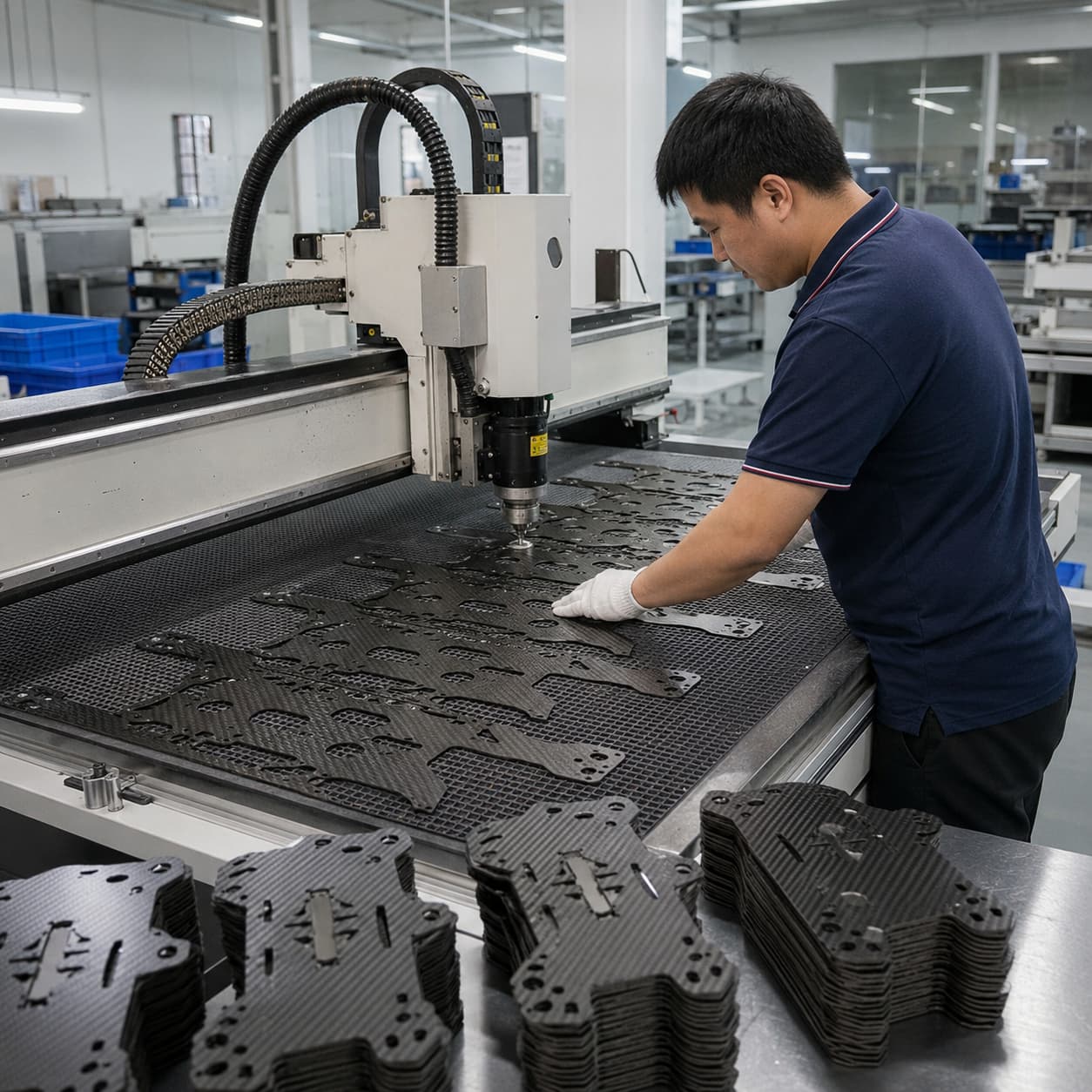 Batch production of carbon fiber components