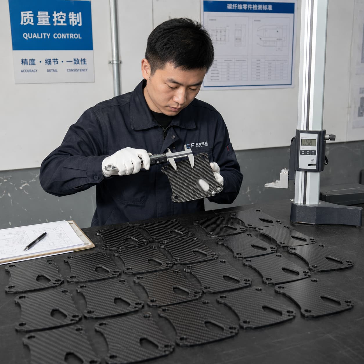Custom CNC machined carbon fiber components