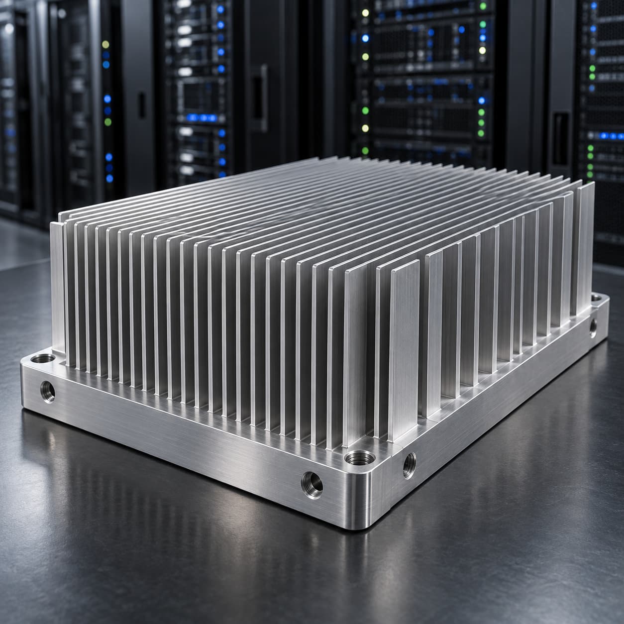 CNC machined aluminum server heat sink