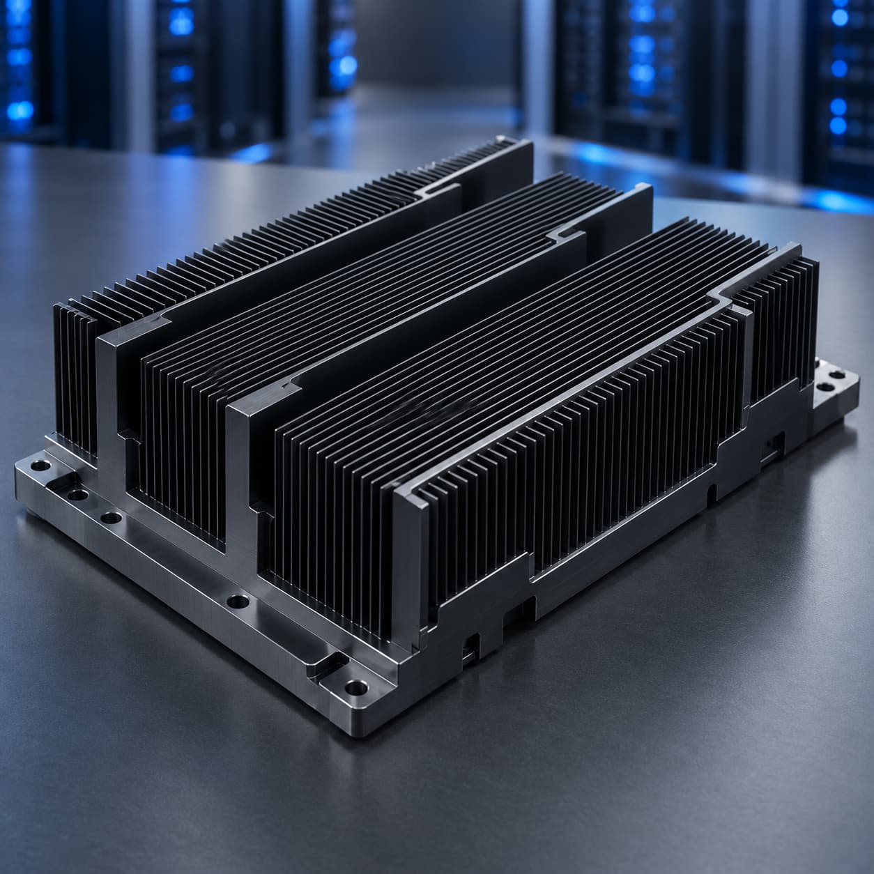 Black anodized aluminum heat sinks for GPU and server equipment