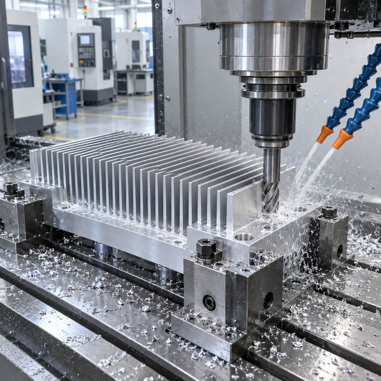 CNC machining aluminum heat sink for AI server