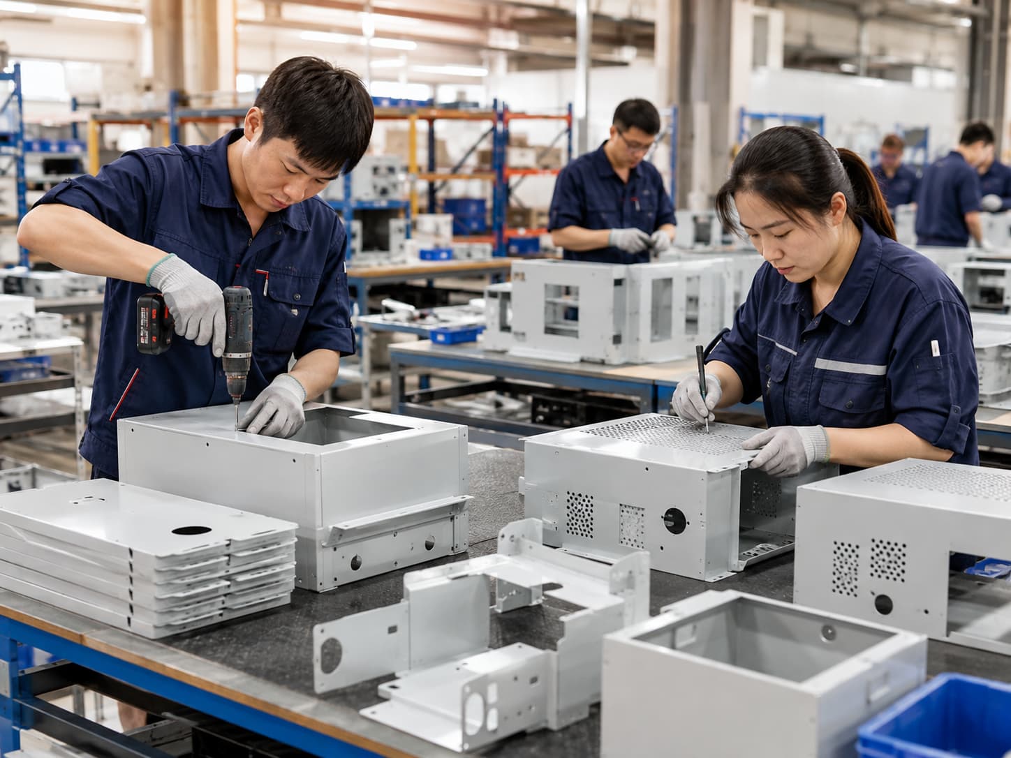 Assembly of custom sheet metal enclosure bodies and ventilated covers