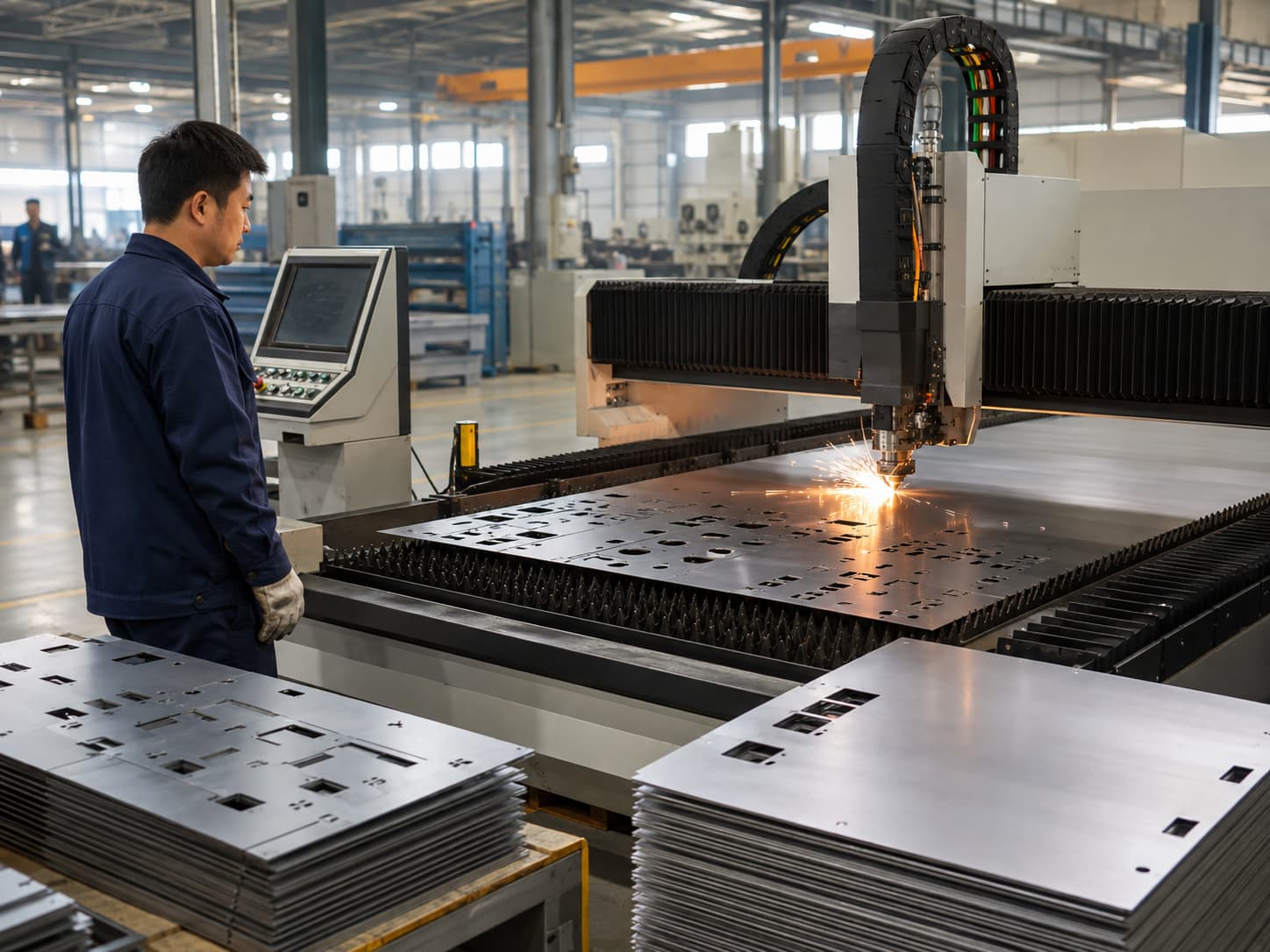 Laser cutting sheet metal panels with enclosure openings and mounting features