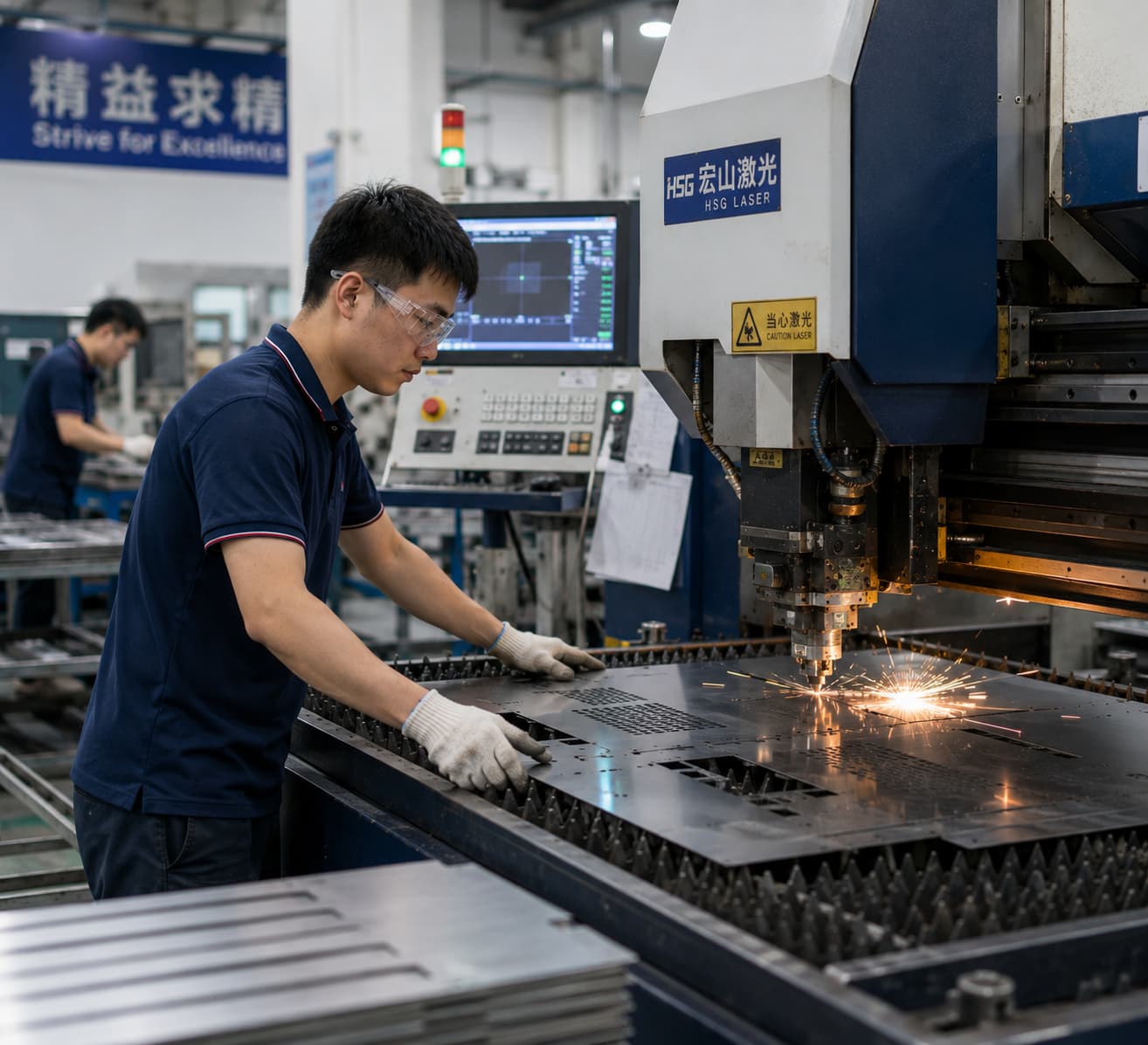 Laser cutting metal panels with ventilation openings