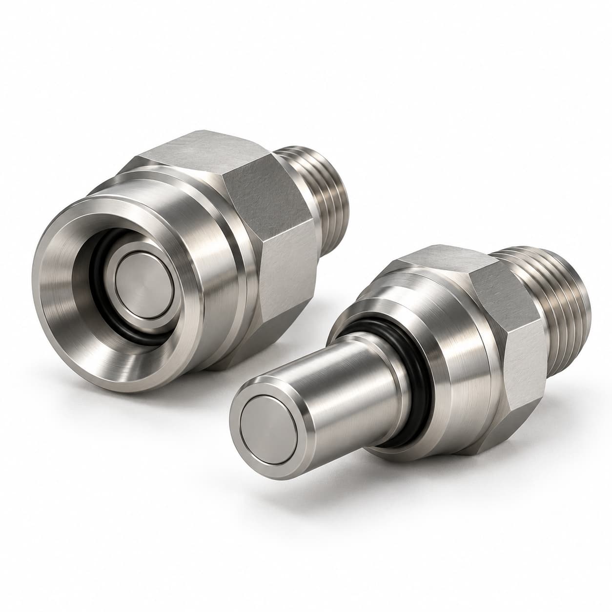 Straight mating liquid cooling connector pair illustration