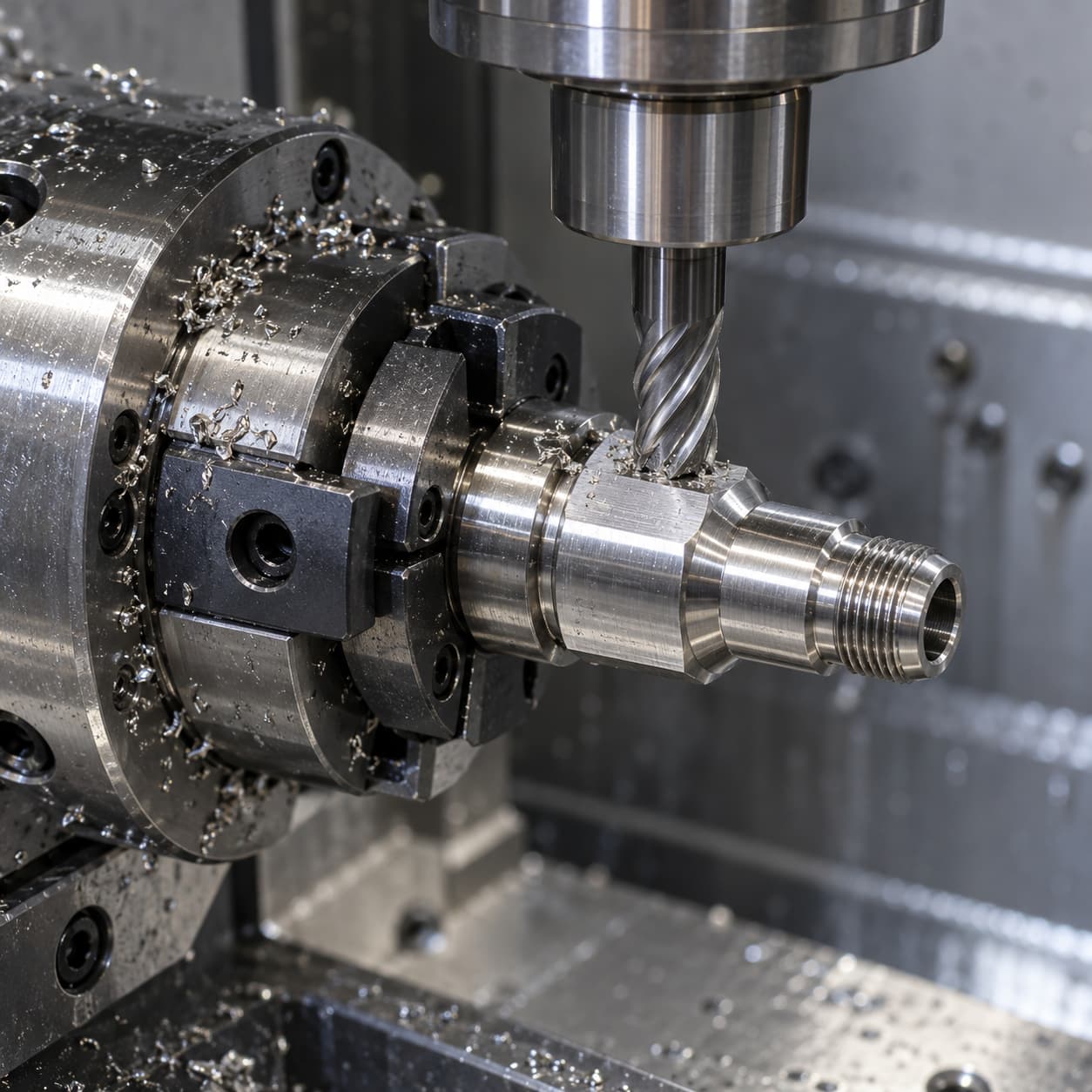 Secondary milling of a connector component illustration