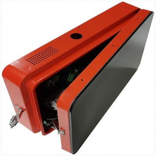 Powder-coated electrical cabinet—front view
