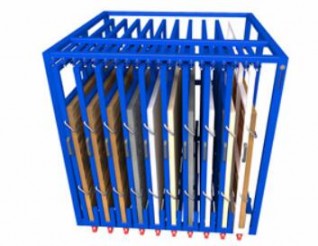 Post rack design for mixed-size glass panels