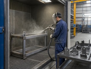 Matte blasted metal surface