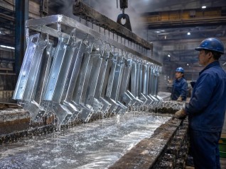 Hot dip galvanized steel component